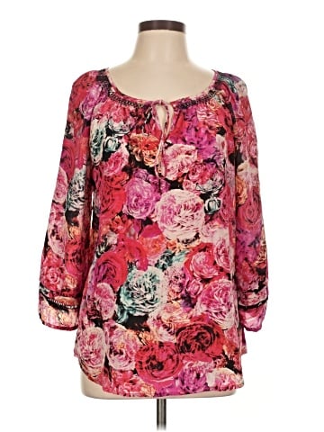 Vanessa Virginia 3/4 Sleeve Silk Top (view 1)