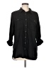 Lands' End Black 3/4 Sleeve Button-Down Shirt Size M - photo 1