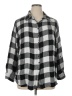 Collections etc. 100% Rayon Checkered-gingham Gray 3/4 Sleeve Button-Down Shirt Size XL - photo 1