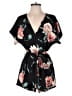 E&M Collection 100% Polyester Floral Black Romper Size S - photo 1