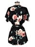 E&M Collection 100% Polyester Floral Black Romper Size S - photo 2