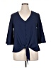 Unbranded 100% Polyester Blue 3/4 Sleeve Blouse Size XL - photo 1