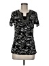 Christopher & Banks 100% Polyester Black Short Sleeve Blouse Size M - photo 1