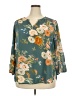 Fun2Fun 100% Polyester Teal 3/4 Sleeve Blouse Size 2X - photo 1