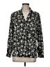 Self Esteem Floral Black Long Sleeve Blouse Size M - photo 1