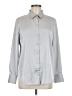 Lands' End 100% Polyester Metallic Silver Long Sleeve Blouse Size 6 - photo 1