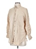 Zara 100% Linen Tan Long Sleeve Button-Down Shirt Size XS - photo 1