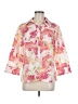 JM Collection Floral Pink 3/4 Sleeve Button-Down Shirt Size M (estimated) - photo 1