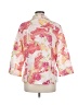 JM Collection Floral Pink 3/4 Sleeve Button-Down Shirt Size M (estimated) - photo 2
