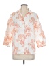Unbranded Floral Orange 3/4 Sleeve Button-Down Shirt Size M (estimated) - photo 1