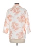 Unbranded Floral Orange 3/4 Sleeve Button-Down Shirt Size M (estimated) - photo 2