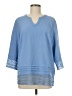 Norm Thompson Blue 3/4 Sleeve Blouse Size M - photo 1