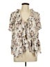 Torrid 100% Polyester Floral Ivory Short Sleeve Blouse Size Lg Plus (0) - photo 1