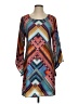 Rock 47 100% Polyester Print Orange Casual Dress Size S - photo 1