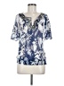 Alfani 100% Nylon Blue Short Sleeve Blouse Size M - photo 1