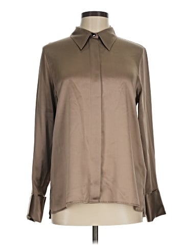 Reiss Long Sleeve Silk Top (view 1)
