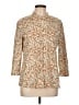 J. McLaughlin Print Tan 3/4 Sleeve Button-Down Shirt Size L - photo 1