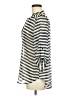 Teenbell 100% Polyester Stripes Silver 3/4 Sleeve Blouse Size M - photo 5