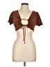 Love J Brown Short Sleeve Top Size L - photo 1