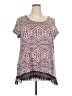 Just Be... Purple Short Sleeve Blouse Size 3X - photo 1