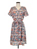Downeast 100% Polyester Print Blue Casual Dress Size S - photo 1