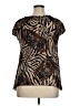 Claudia Richard Animal Print Brown Tan Short Sleeve Blouse Size XL - photo 2