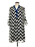 Tacera 100% Polyester Chevron-herringbone Gray Casual Dress Size L - photo 1