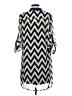 Tacera 100% Polyester Chevron-herringbone Gray Casual Dress Size L - photo 2