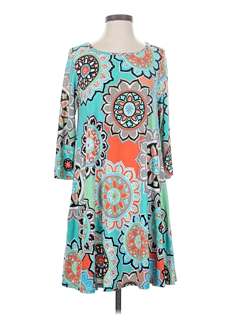 Pre-owned Pink Lily Casual Dress In Teal