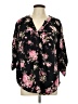 Torrid Floral Black 3/4 Sleeve Blouse Size Lg Plus (0) - photo 1