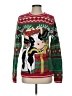 Holiday Time 100% Acrylic Print Green Pullover Sweater Size S - photo 1