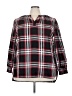 Cj Banks Plaid Black 3/4 Sleeve Blouse Size 3X - photo 1