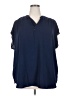 Lush 100% Polyester Blue Short Sleeve Blouse Size 2X - photo 1
