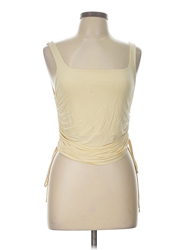 Pre-owned Les Copains Sleeveless Top Ivory Strapless Neckline Tops In White