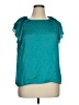 Adiva 100% Polyester Teal Short Sleeve Top Size XL - photo 1