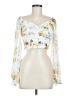 Privy 100% Polyester White Long Sleeve Blouse Size M - photo 1