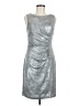 Calvin Klein Metallic Silver Cocktail Dress Size 6 - photo 1
