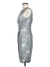 Calvin Klein Metallic Silver Cocktail Dress Size 6 - photo 5