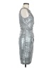 Calvin Klein Metallic Silver Cocktail Dress Size 6 - photo 4