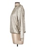 Express 100% Polyester Metallic Silver Long Sleeve Blouse Size L - photo 5