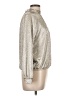 Express 100% Polyester Metallic Silver Long Sleeve Blouse Size L - photo 4