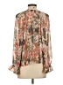 Drew 100% Polyester Floral Tan Long Sleeve Blouse Size XS - photo 2