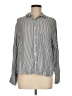 Splendid 100% Viscose Stripes Silver Long Sleeve Button-Down Shirt Size M - photo 1