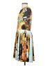 Unbranded Print Yellow Casual Dress Size S - photo 5