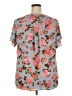 Torrid 100% Polyester Floral Blue Short Sleeve Blouse Size 2X Plus (2) - photo 2