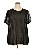 Torrid 100% Polyester Black Short Sleeve Blouse Size 2X Plus (2) - photo 1
