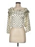 Reformation 100% Silk Polka Dots Ivory 3/4 Sleeve Silk Top Size 8 - photo 1