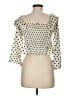 Reformation 100% Silk Polka Dots Ivory 3/4 Sleeve Silk Top Size 8 - photo 2