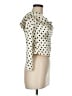 Reformation 100% Silk Polka Dots Ivory 3/4 Sleeve Silk Top Size 8 - photo 4