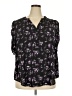 Torrid 100% Polyester Purple 3/4 Sleeve Blouse Size 2X Plus (2) - photo 1